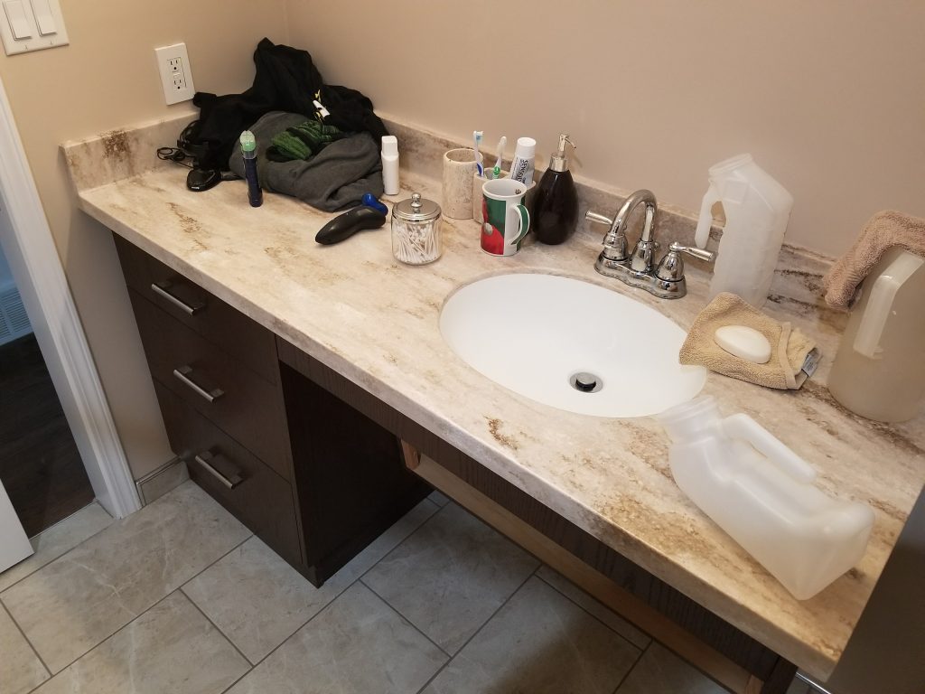 bathroom sink designed for wheel chair use